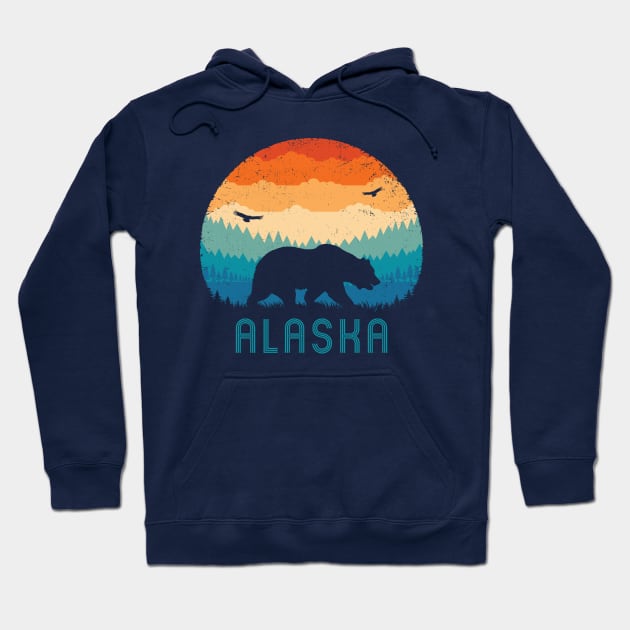 Alaska Retro Bear Hoodie by TigerTom